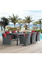 Modway Sojourn 7 Piece Outdoor Patio Sunbrella® Sectional Set - Tuscan