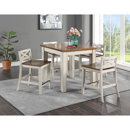 Lindale 5-Piece Modern Farmhouse Counter Height Dining Set