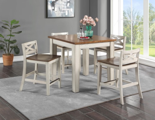 Lindale 5-Piece Modern Farmhouse Counter Height Dining Set