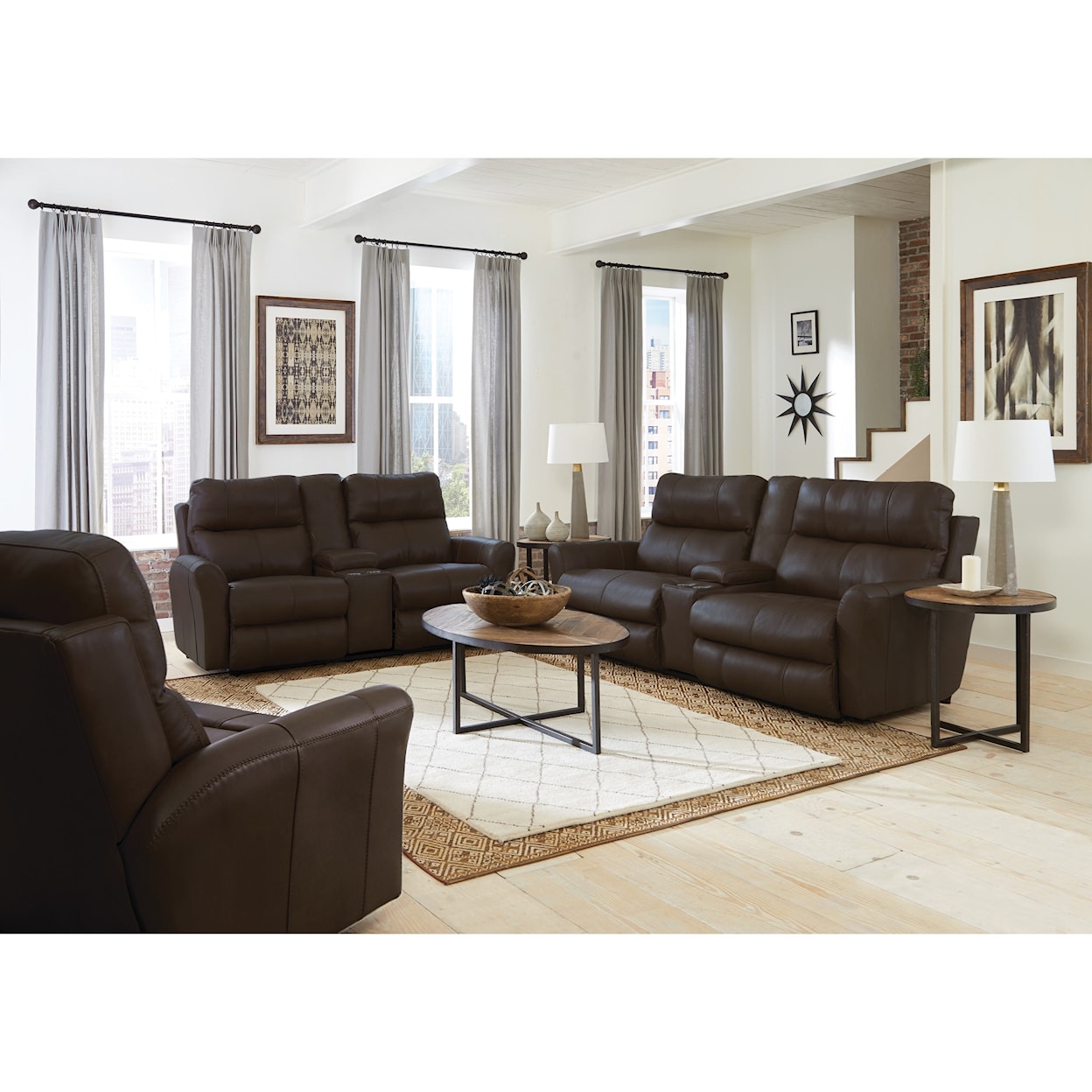 Catnapper 475 Mara Voice-Controlled Lay Flat Console Loveseat