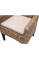 Cottage Creek Furniture Pacific Storm Seagrass Coastal Arm Chair with Seat Cushion