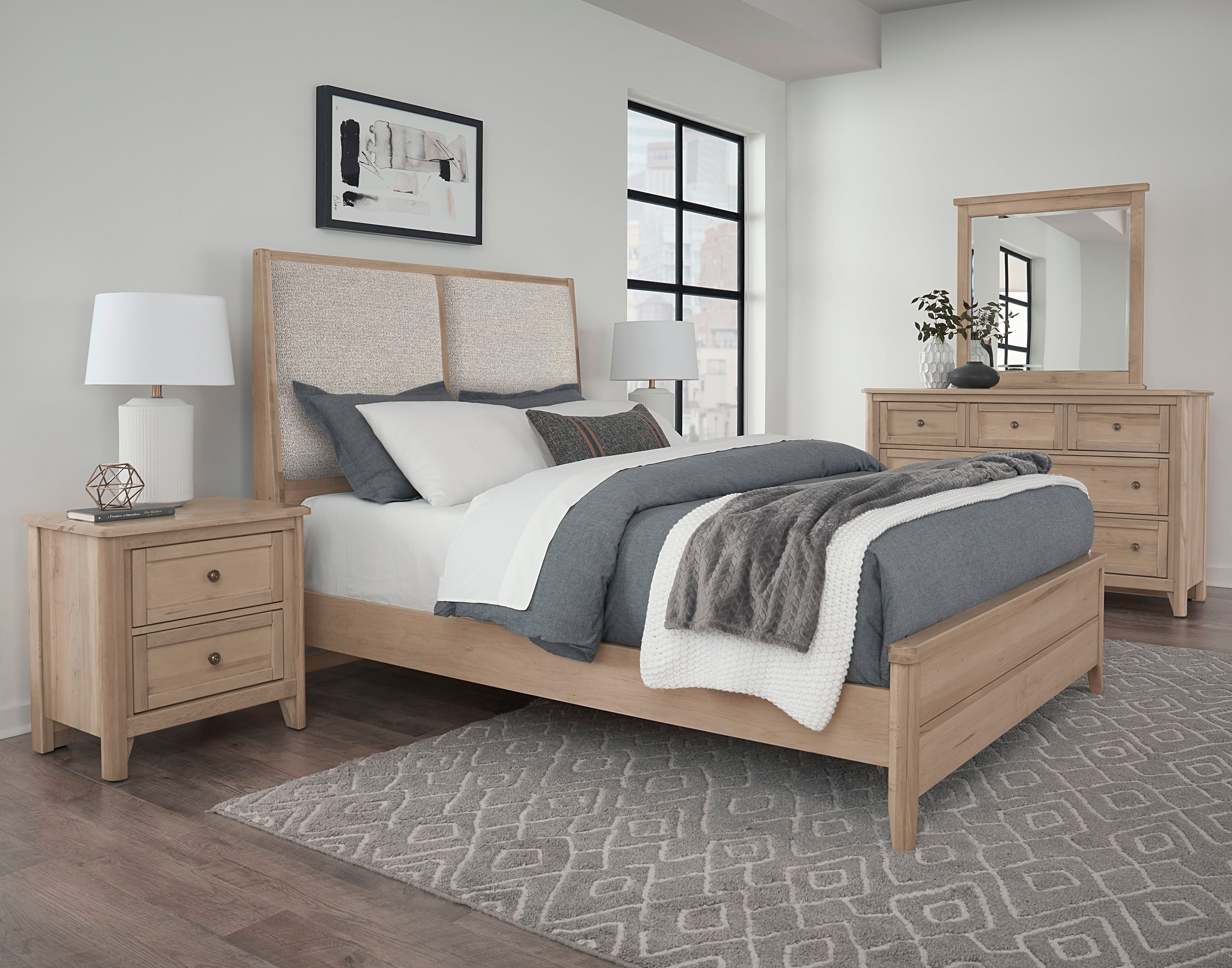 Queen Upholstered Panel Bed