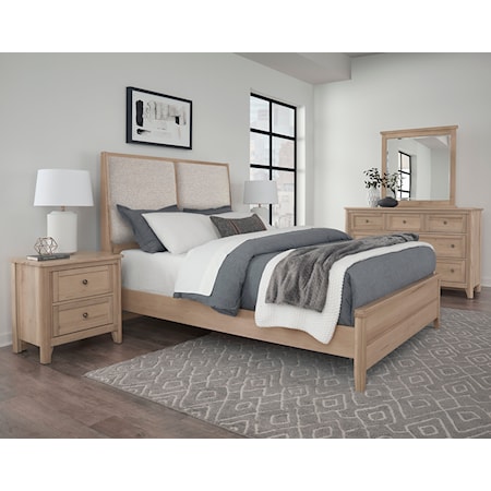 King Upholstered Panel Bed