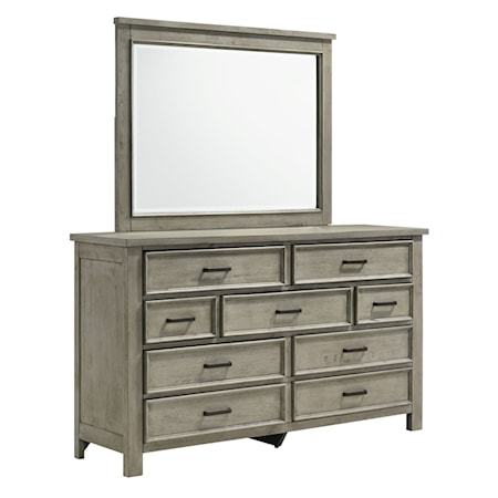 Dresser and Mirror Set