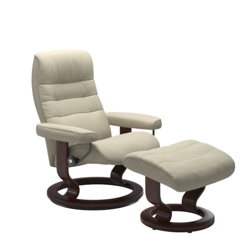 Medium Recliner & Ottoman Set with Classic Base