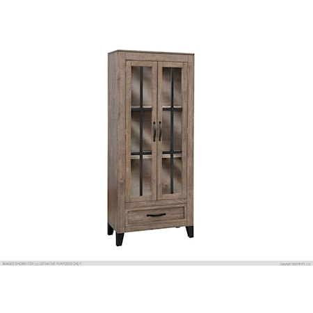 Transitional Cabinet with Glass Doors