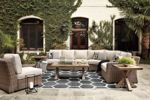 5-Piece Outdoor Sectional with Coffee Table and 2 End Tables