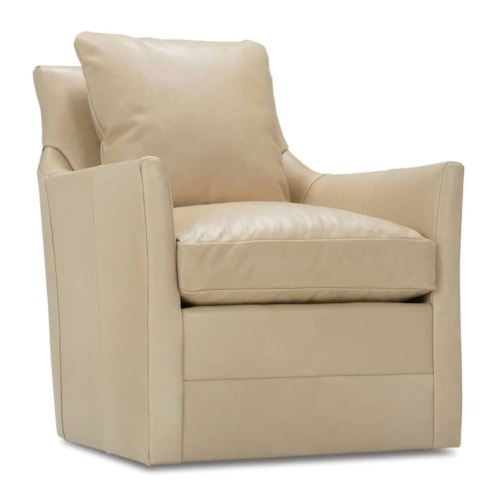 Transitional Leather Swivel Glider