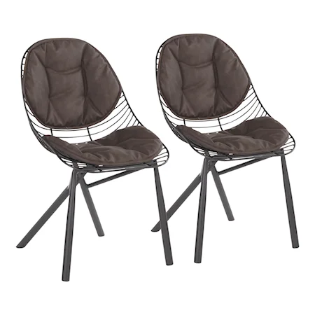 Set of 2 Contemporary Upholstered Accent Chairs
