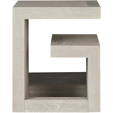 Contemporary Bedside Display Table with Floating Open Shelf