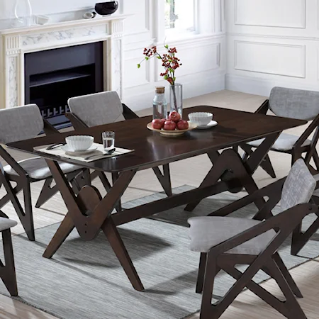 Contemporary Dining Table with Trestle Base