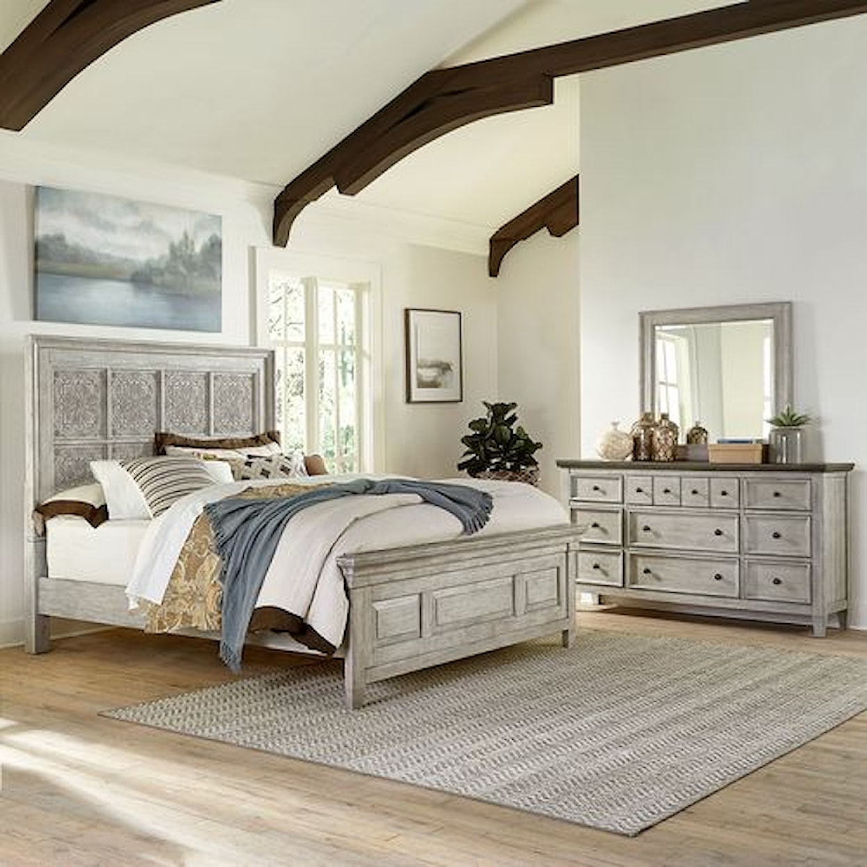 Liberty Furniture Heartland 3-Piece Decorative King Panel Bedroom Group