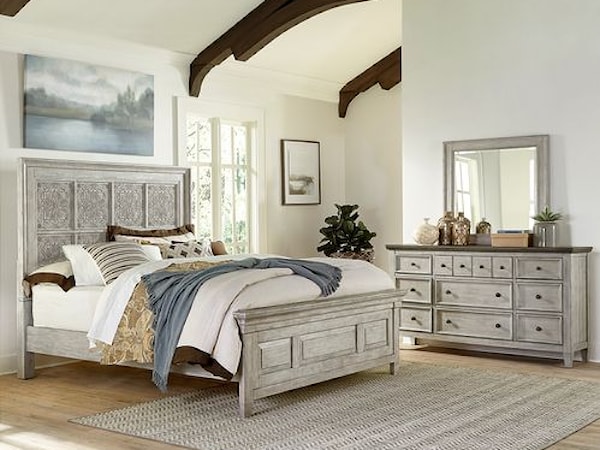 3-Piece Decorative King Panel Bedroom Group