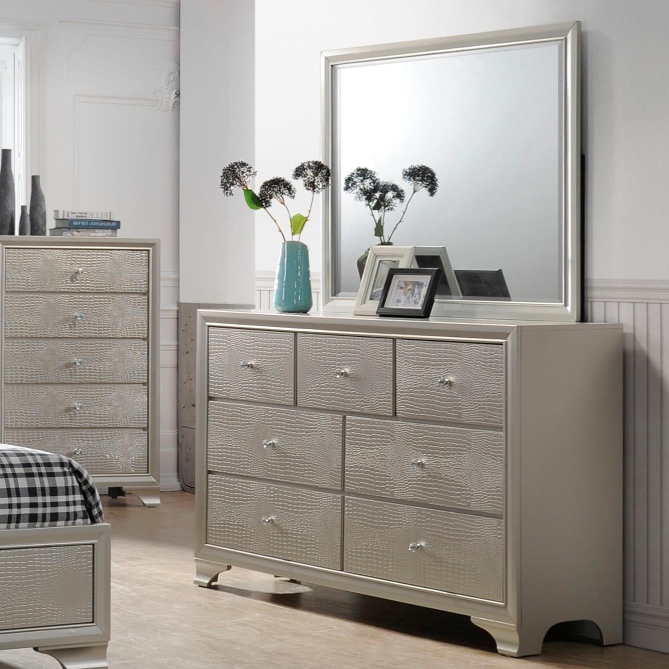 Crown Mark Lyssa Dresser and Mirror Set
