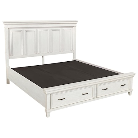 King Panel Storage Bed