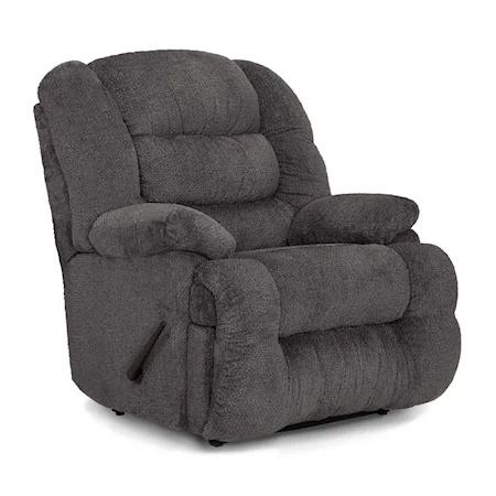 Casual Oversized Rocker Recliner with Pillow Arms