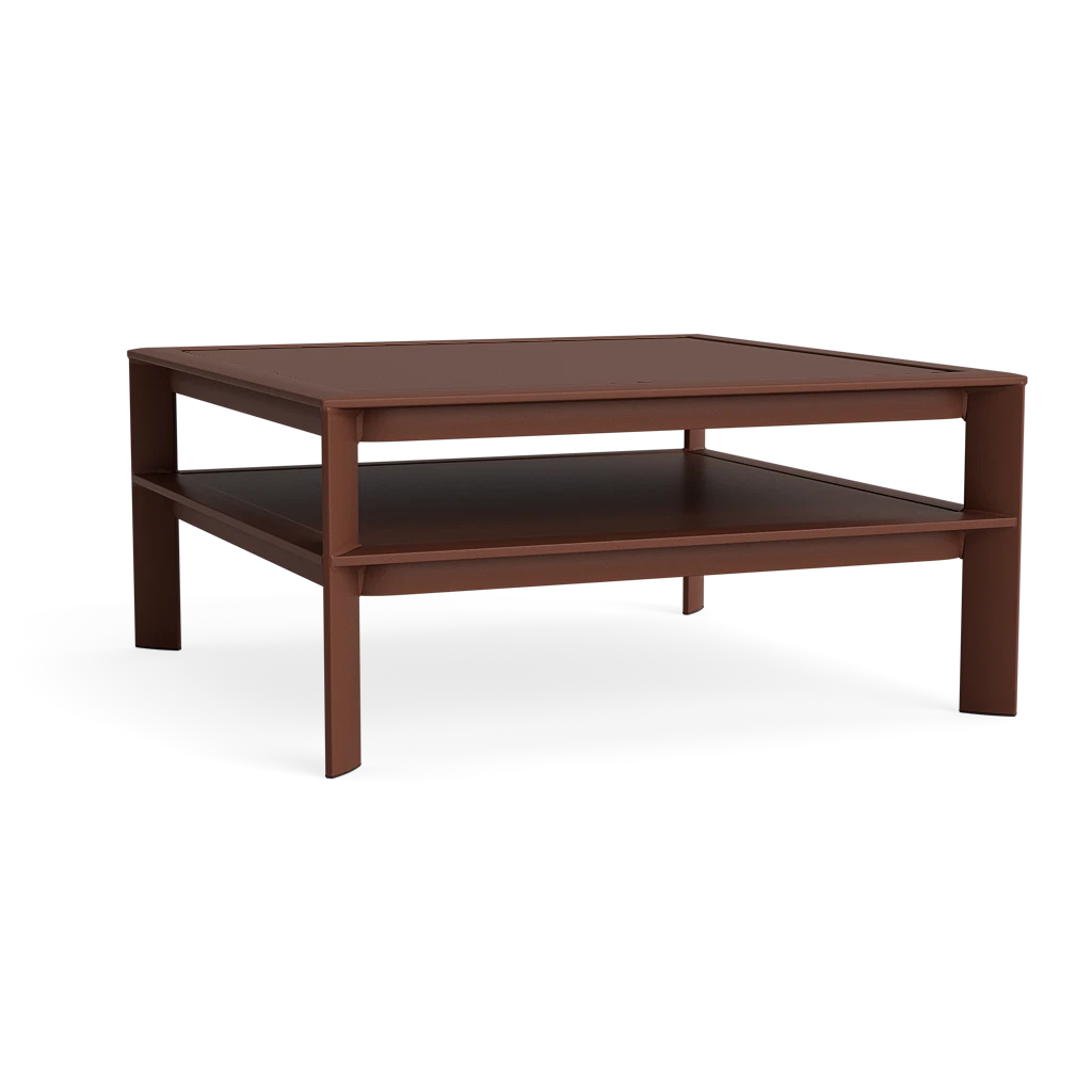 Modern 35" Sq. Corner Accent Table w/Shelf