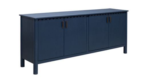 Coastal Cottage 4-Door Console with Scalloped Trim