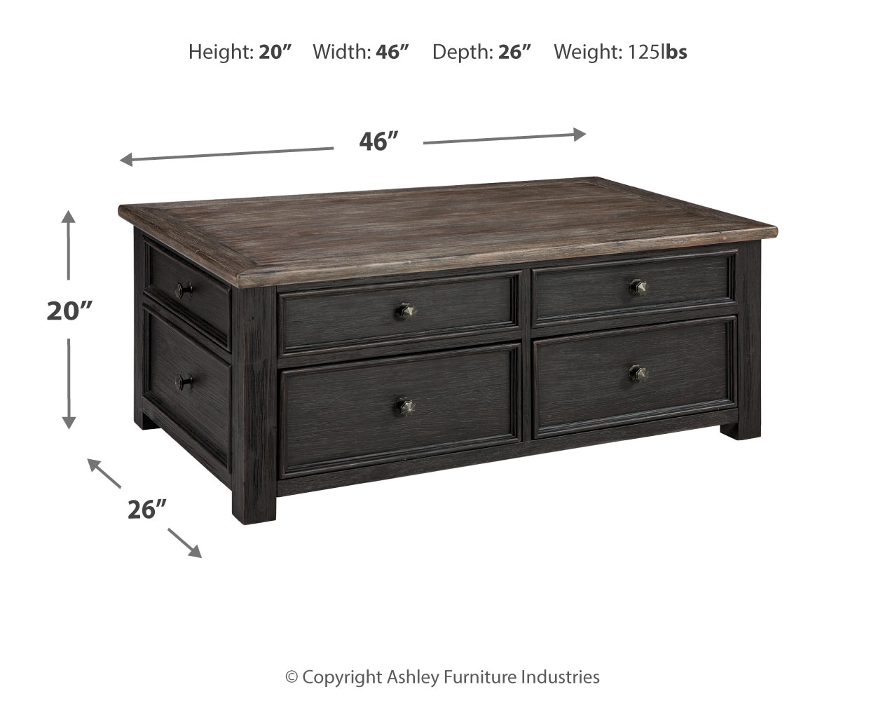 Signature Design by Ashley Tyler Creek Lift-Top Coffee Table