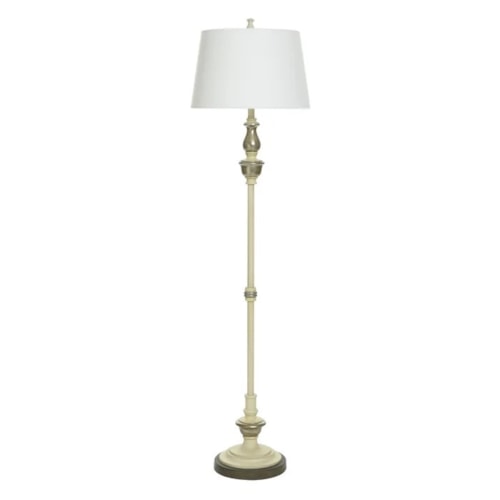 Transitional Metal Floor Lamp Antique Cream Accent