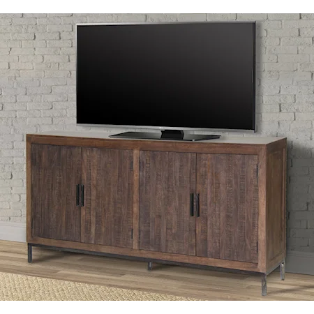 Rustic 78 in. TV Console with Cord Management