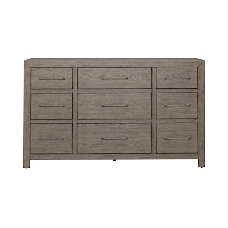 Rustic 9-Drawer Dresser with Felt and Cedar Lined Drawers