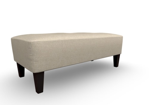 Casual Bench Style Cocktail Ottoman with Button Tufts