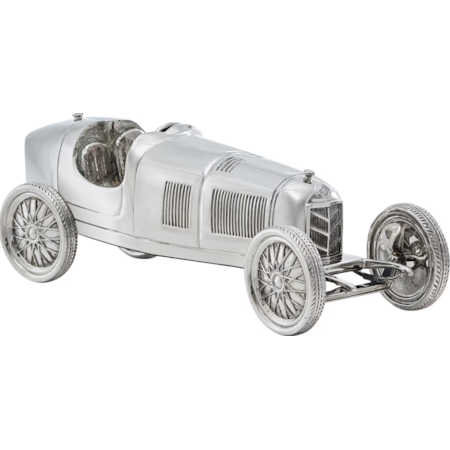 Nickel Plated Racecar Figurine