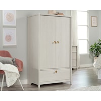 Casual Two-Door Bedroom Armoire with Lower Storage Drawer