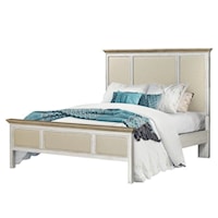 Coastal Upholstered Panel Bed - King