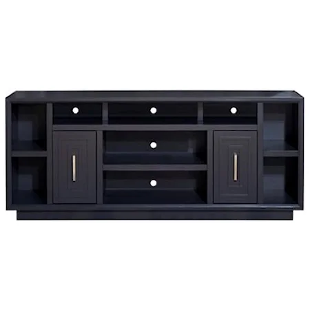 Contemporary 83" TV Stand with Open Shelving