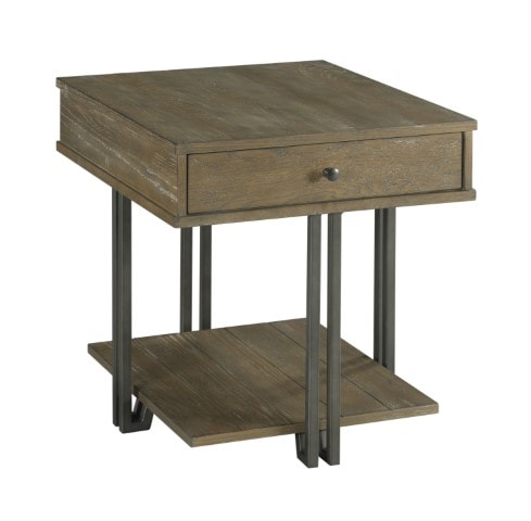 Industrial End Table with Drawer