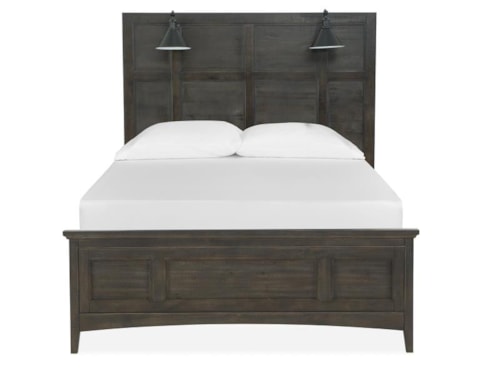 Traditional Queen Lamp Panel Bed