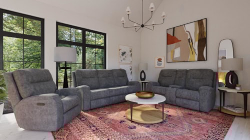 Transitional 3-Piece Power Reclining Living Room Group