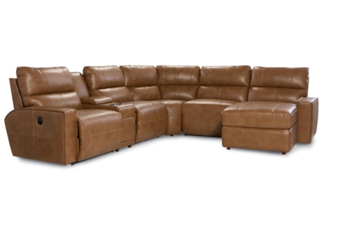 Casual L-Shaped Manual Reclining Sectional Sofa