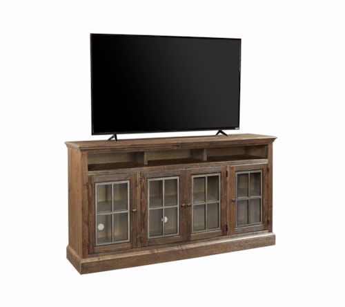 Transitional 73" Highboy TV Console with Wire Management
