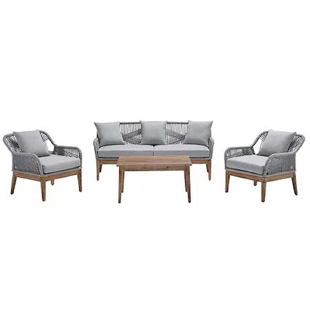 4 Piece Casual Outdoor Sofa Set