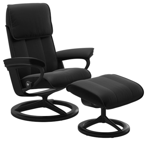Medium Reclining Chair & Ottoman with Signature Base
