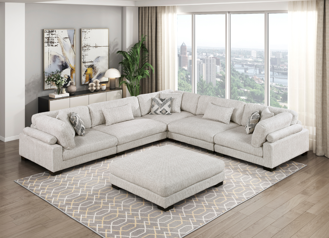 6-Piece Sectional Sofa with Ottoman