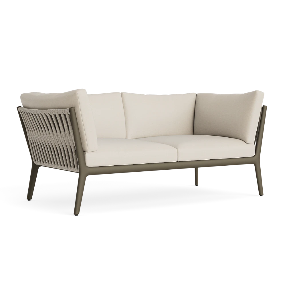 Cushioned Rope-Back Club Loveseat