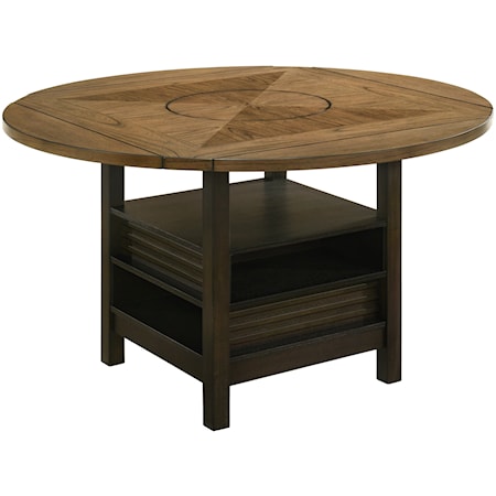 Oakly Transitional Counter Height Table with Lazy Susan