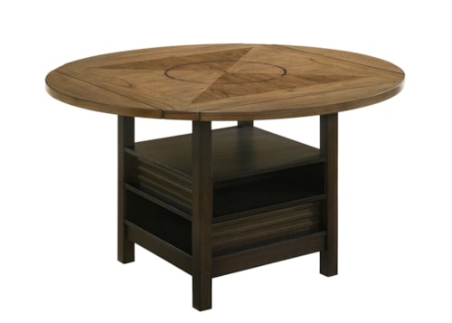 Oakly Transitional Counter Height Table with Lazy Susan