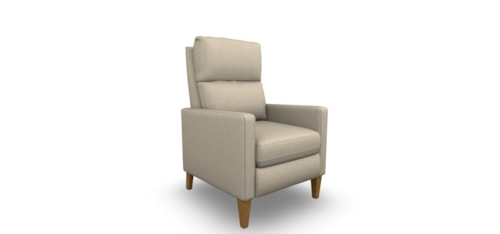 Contemporary High Leg Push-Back Recliner with Track Arms