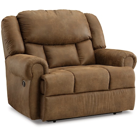 Traditional Oversized Recliner with Rolled Armrests