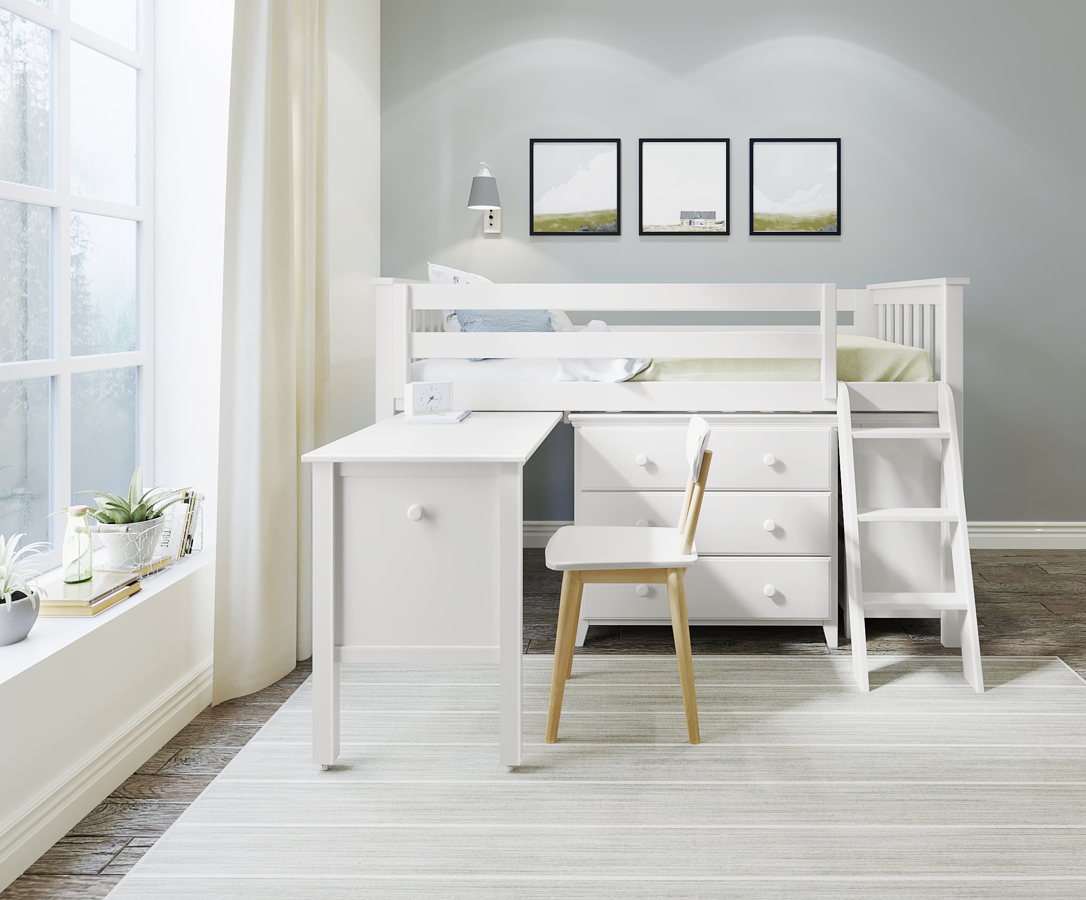 Windsor Youth Twin Loft Bed w/Dresser's