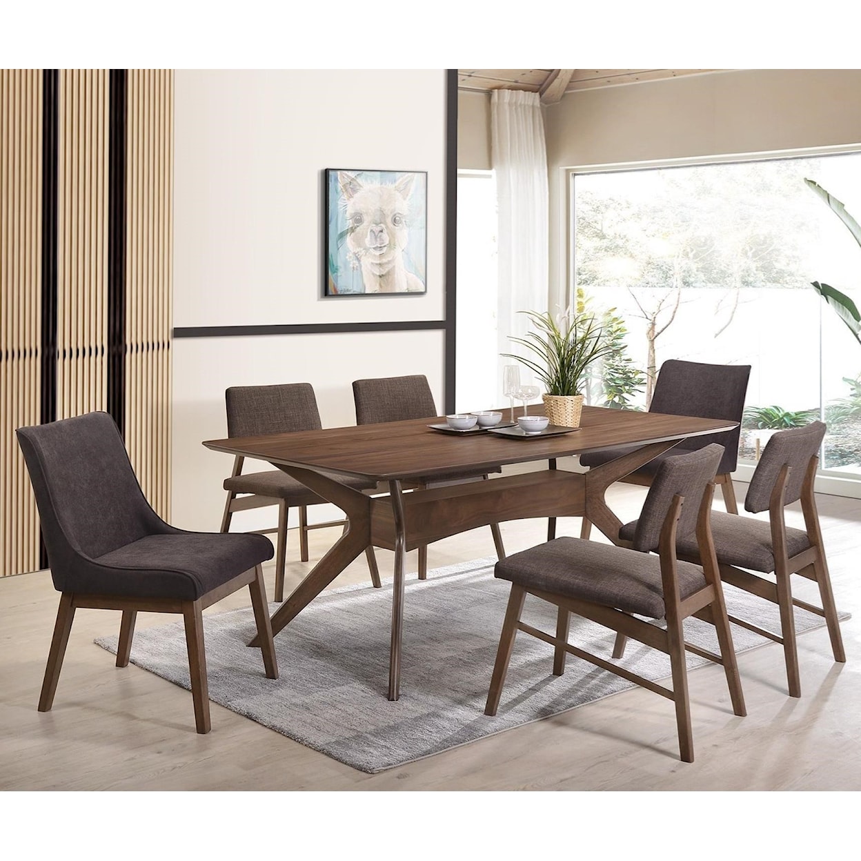 Elements International Razor 7-Piece Dining Set