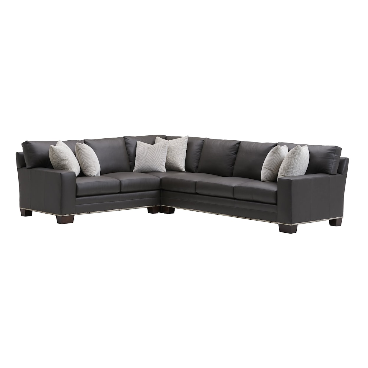 Lexington Couture Leather Braxton Customizable 5-Seat Sectional Sofa