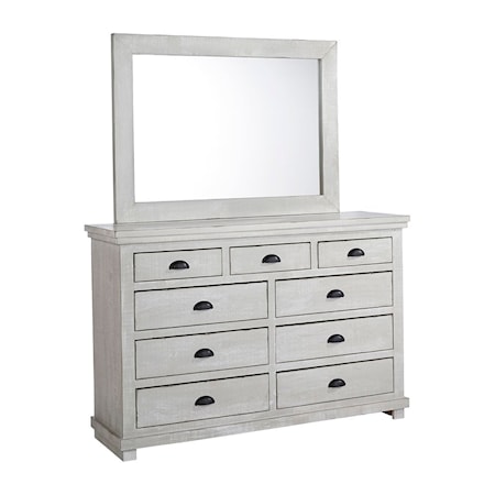 Drawer Dresser and Mirror