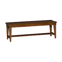 Mission Style Wooden Dining Bench - Brown