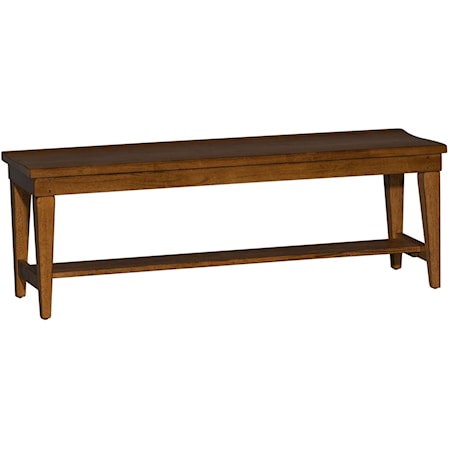 Mission Style Wooden Dining Bench - Brown